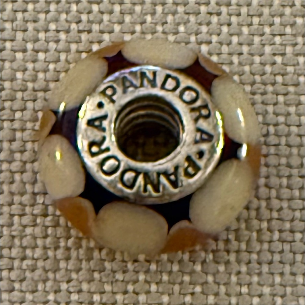 Pandora Retired Captivating Amber Murano Glass Bead.